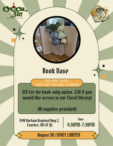 Bookish Craft Night -Book Vase - August 30th
