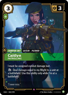 Caitlyn - Patrolling - Origins (OGN) - Rare - 068/298