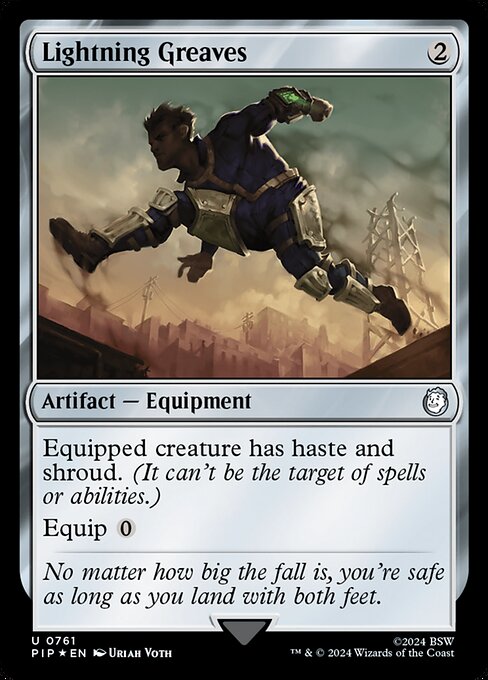 *Foil Lightning Greaves — PIP — 761