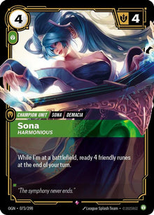 Sona - Harmonious - Origins (OGN) - Rare - 073/298