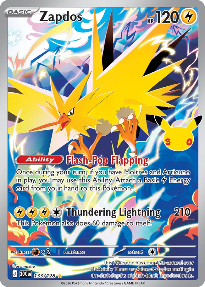 Zapdos - 30th Celebration - #133/128
