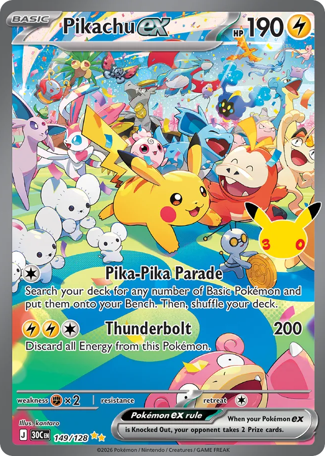Pikachu ex - 30th Celebration - #149/128