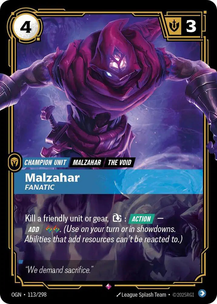 Malzahar - Fanatic- Origins (OGN) - Rare - 113/298