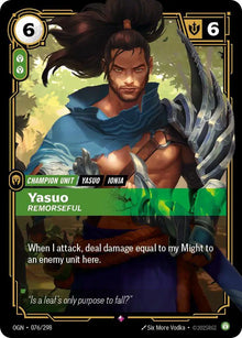 Yasuo - Remorseful - Origins (OGN) - Rare - 076/298